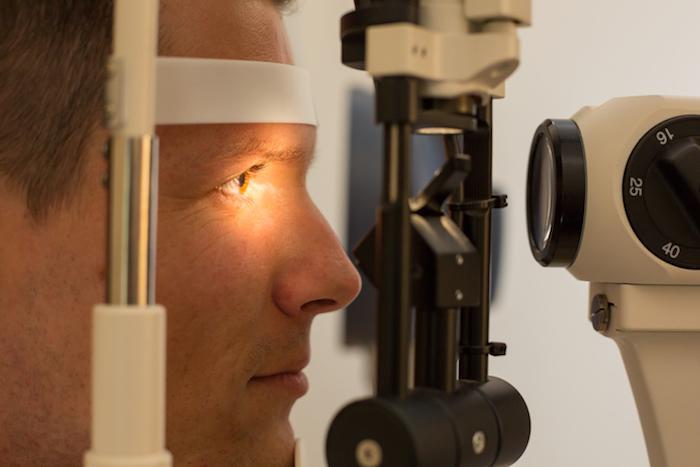 Eye checkup of a man
